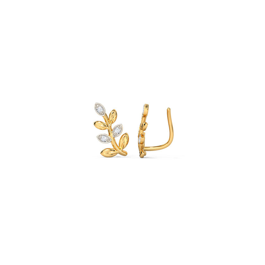Leafy Diamond Ear Cuffs