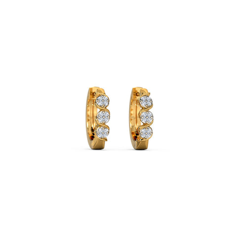 S' Cluster Diamond Hoop Earrings