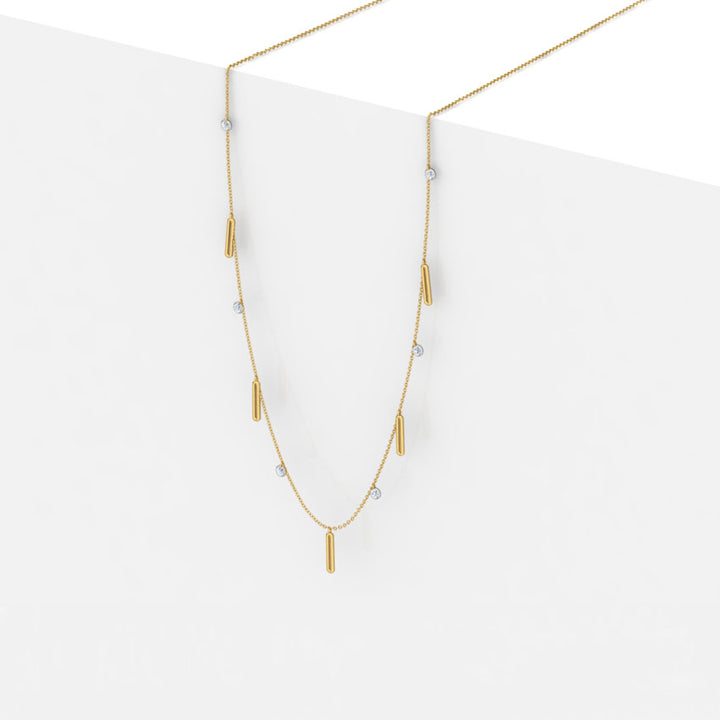 Linear Fine Line Diamond Necklace