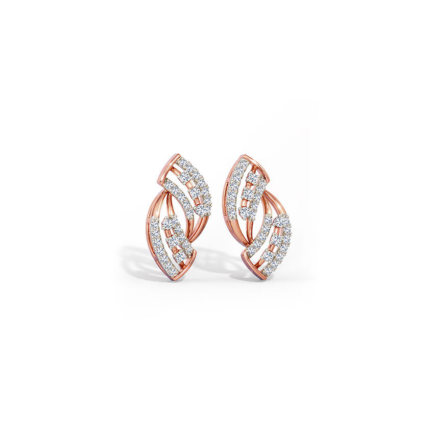 Ellie Wave Diamond Stud Earrings