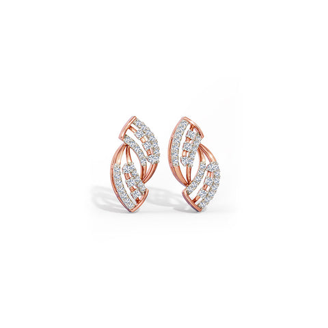 Ellie Wave Diamond Stud Earrings