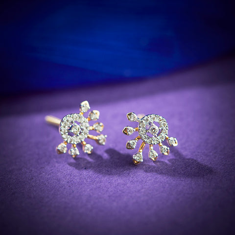 Starburst Diamond Stud Earrings