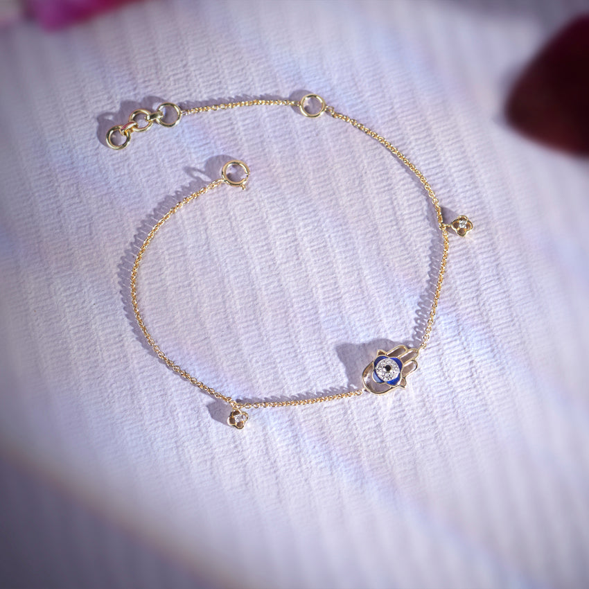 Grace Evil Eye Hamsa Diamond Bracelet