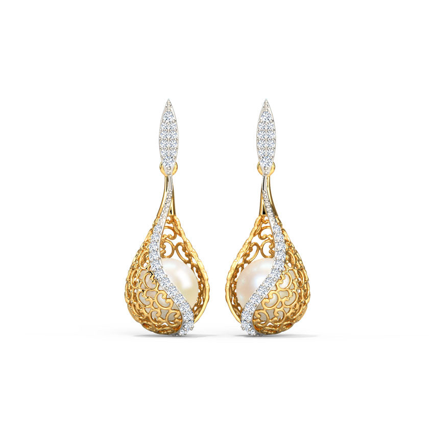 Jisha Ornate Pearl Drop Earrings