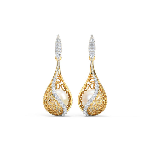 Jisha Ornate Pearl Drop Earrings