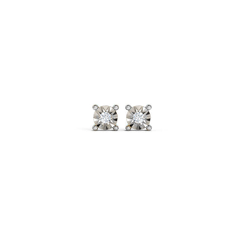 Emily Miracle Plate Diamond Stud Earrings