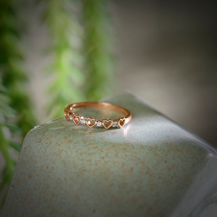 Glowing Heart Diamond Band
