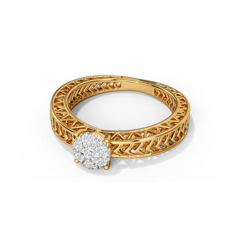 Chevron Mesh Diamond Ring