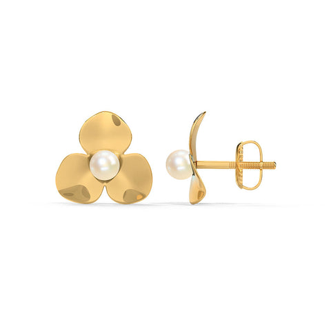 Lara Bloom Pearl Stud Earrings