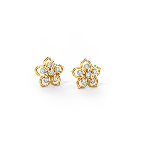 Glorious Floret Diamond Stud Earrings