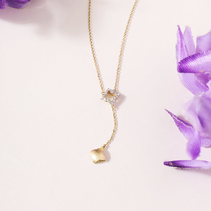 Geometric Diamond Lariat Necklace