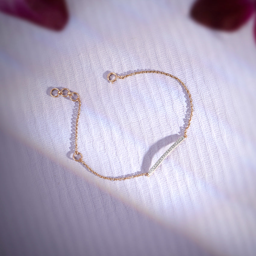 Sparkling Line Diamond Chain Bracelet