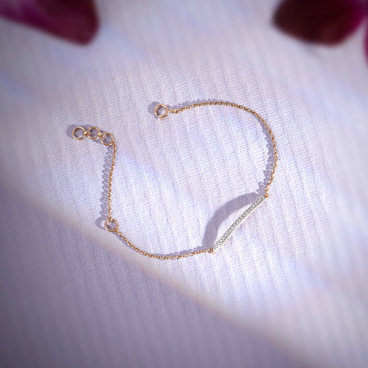 Sparkling Line Diamond Chain Bracelet