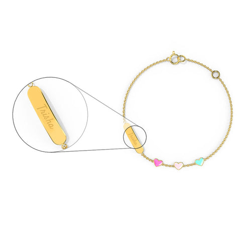 Delicate Heart Personalised Kids' Gold Bracelet