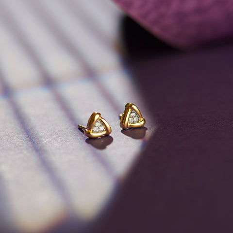 Dazzling Triangle Diamond Stud Earrings