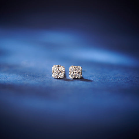 Petite Quad Diamond Stud Earrings