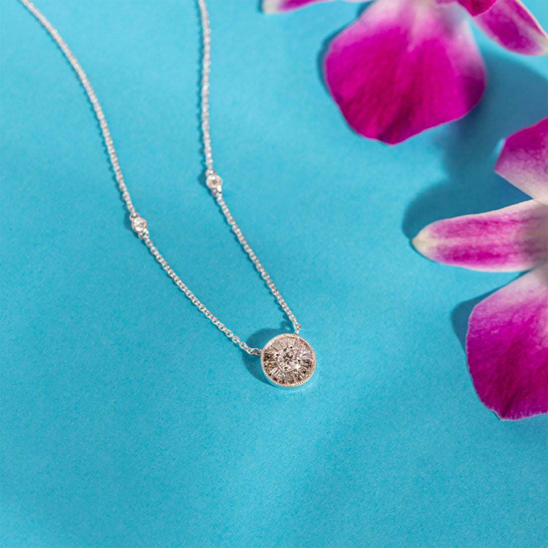 Circle of Bloom Diamond Necklace