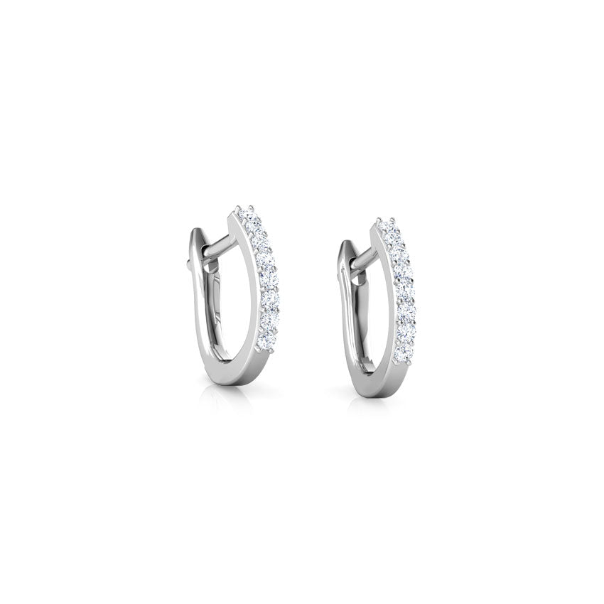 Linear Multi Pierced Diamond Hoop Earrings