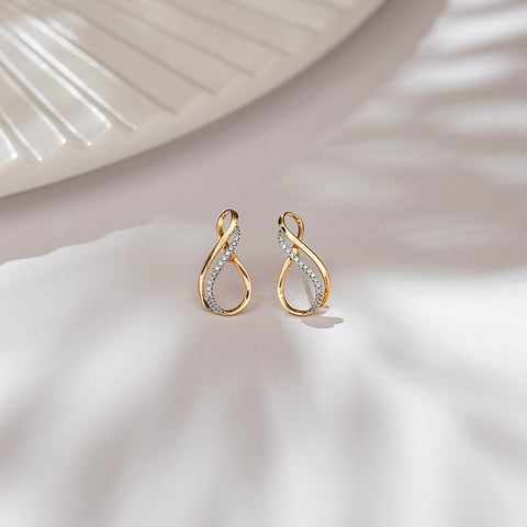 Twin Infinity Diamond Drop Earrings