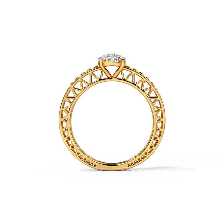 Chevron Mesh Diamond Ring