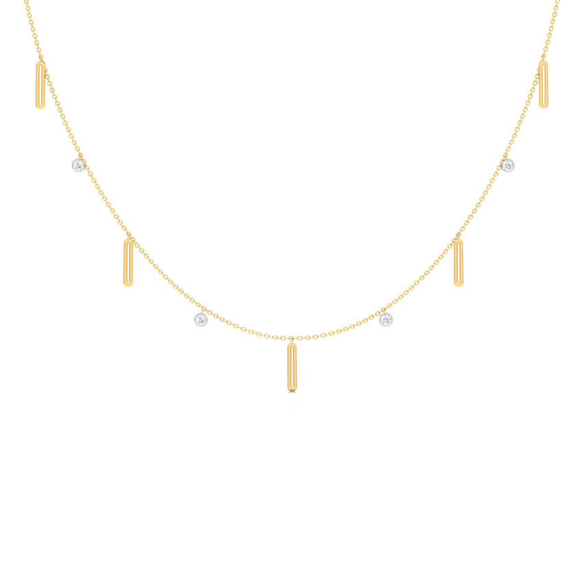 Linear Fine Line Diamond Necklace