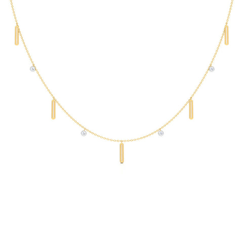 Linear Fine Line Diamond Necklace