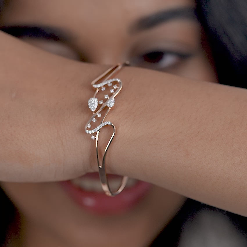 Wave Symphony Diamond Bracelet