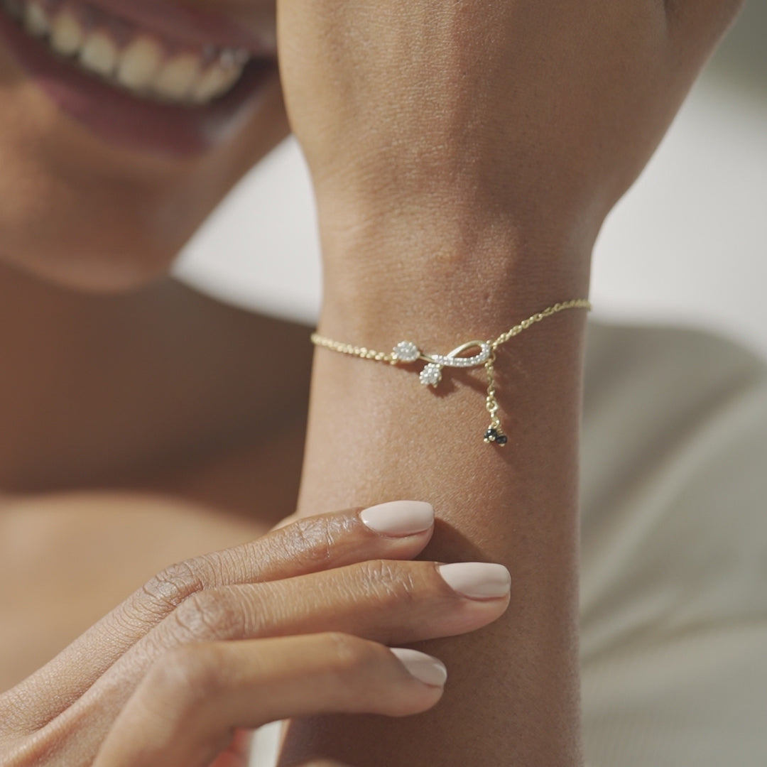 Elina Tulip Diamond Mangalsutra Bracelet