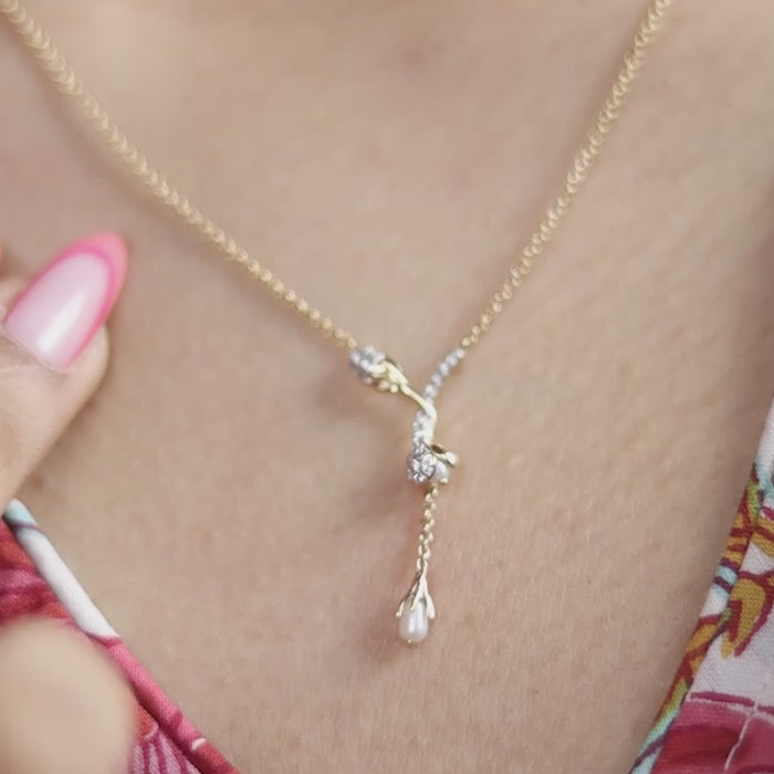 Pearly Dangle Diamond Bracelet