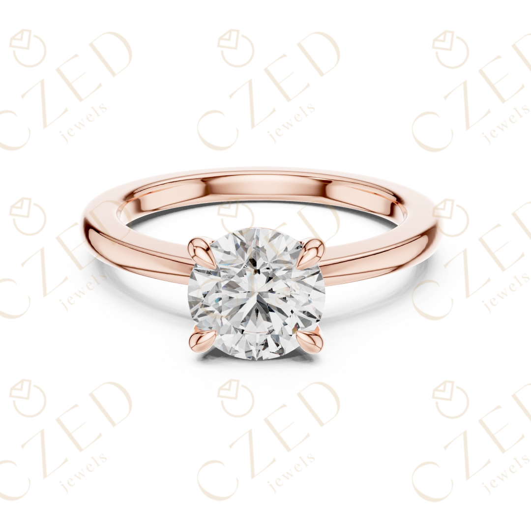 Timeless Round Cut Diamond Solitaire Ring with Classic Four Prong Setting