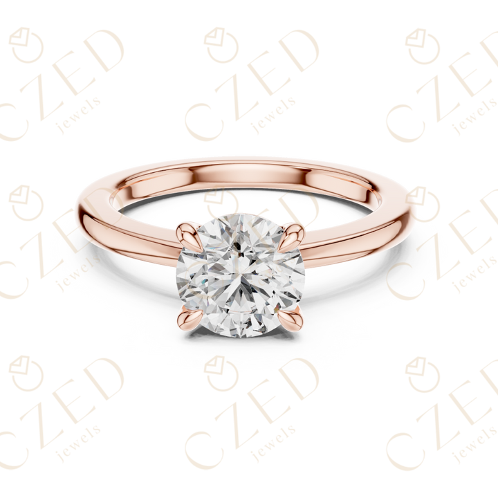 Timeless Round Cut Diamond Solitaire Ring with Classic Four Prong Setting