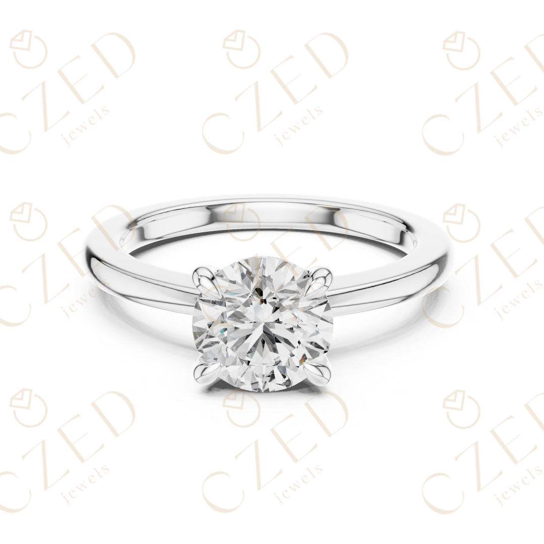 Timeless Round Cut Diamond Solitaire Ring with Classic Four Prong Setting
