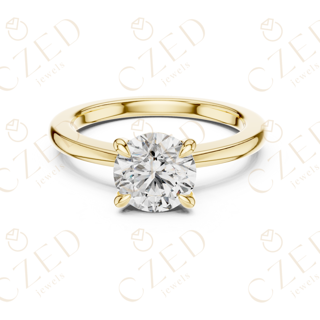 Timeless Round Cut Diamond Solitaire Ring with Classic Four Prong Setting