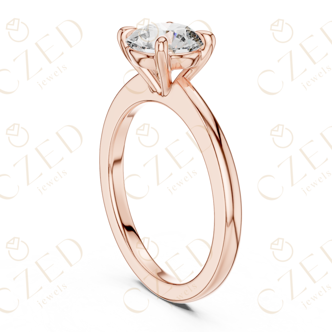 Timeless Round Cut Diamond Solitaire Ring with Classic Four Prong Setting