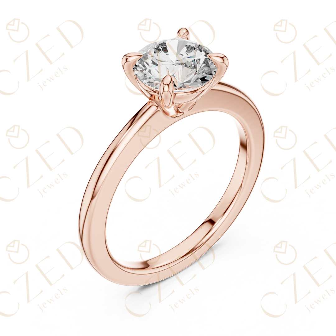 Timeless Round Cut Diamond Solitaire Ring with Classic Four Prong Setting