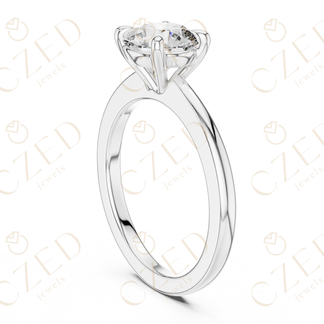 Timeless Round Cut Diamond Solitaire Ring with Classic Four Prong Setting