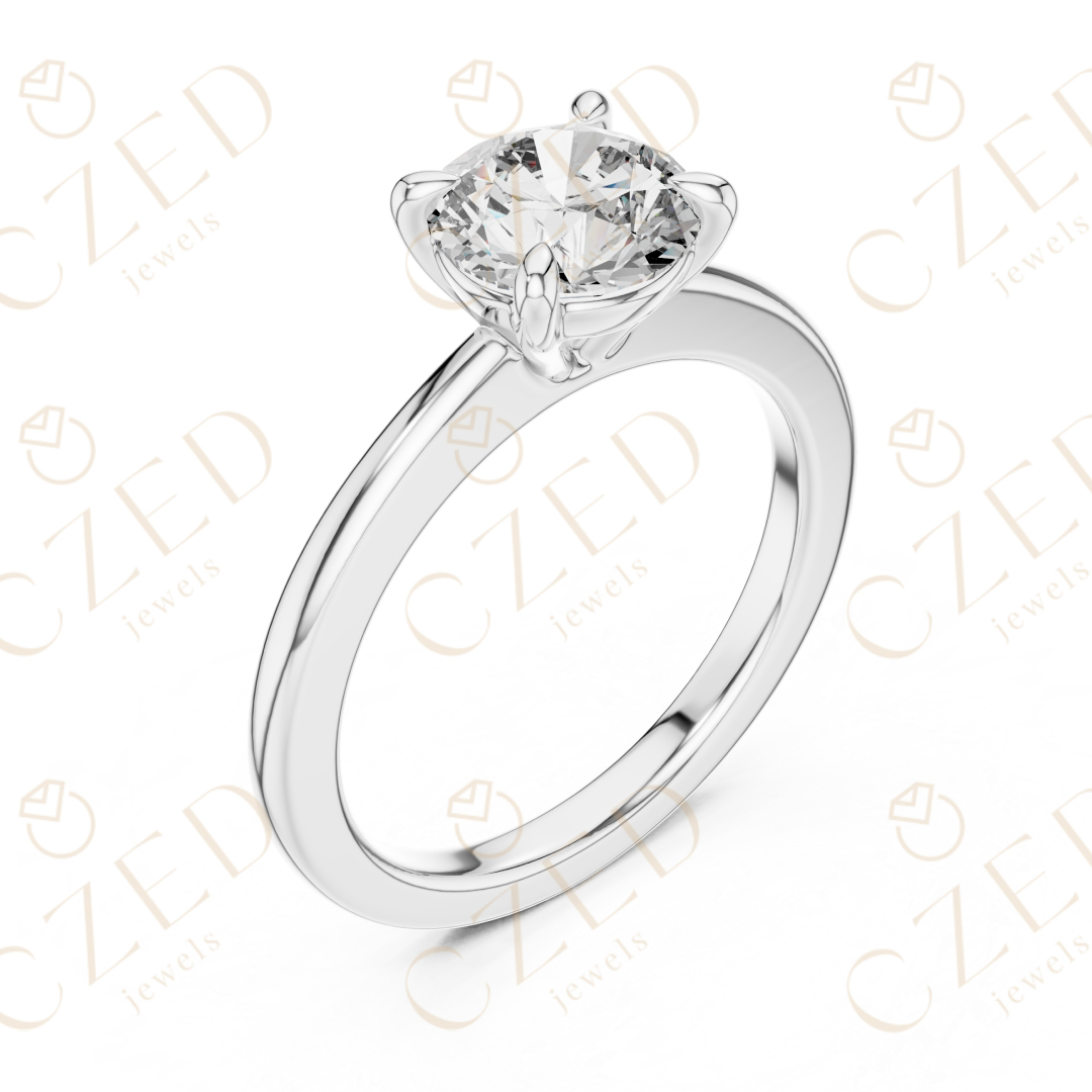 Timeless Round Cut Diamond Solitaire Ring with Classic Four Prong Setting