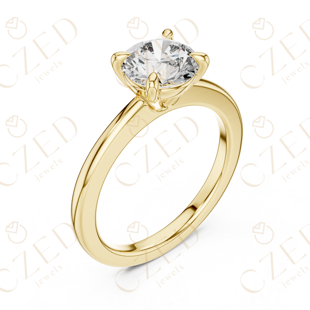 Timeless Round Cut Diamond Solitaire Ring with Classic Four Prong Setting