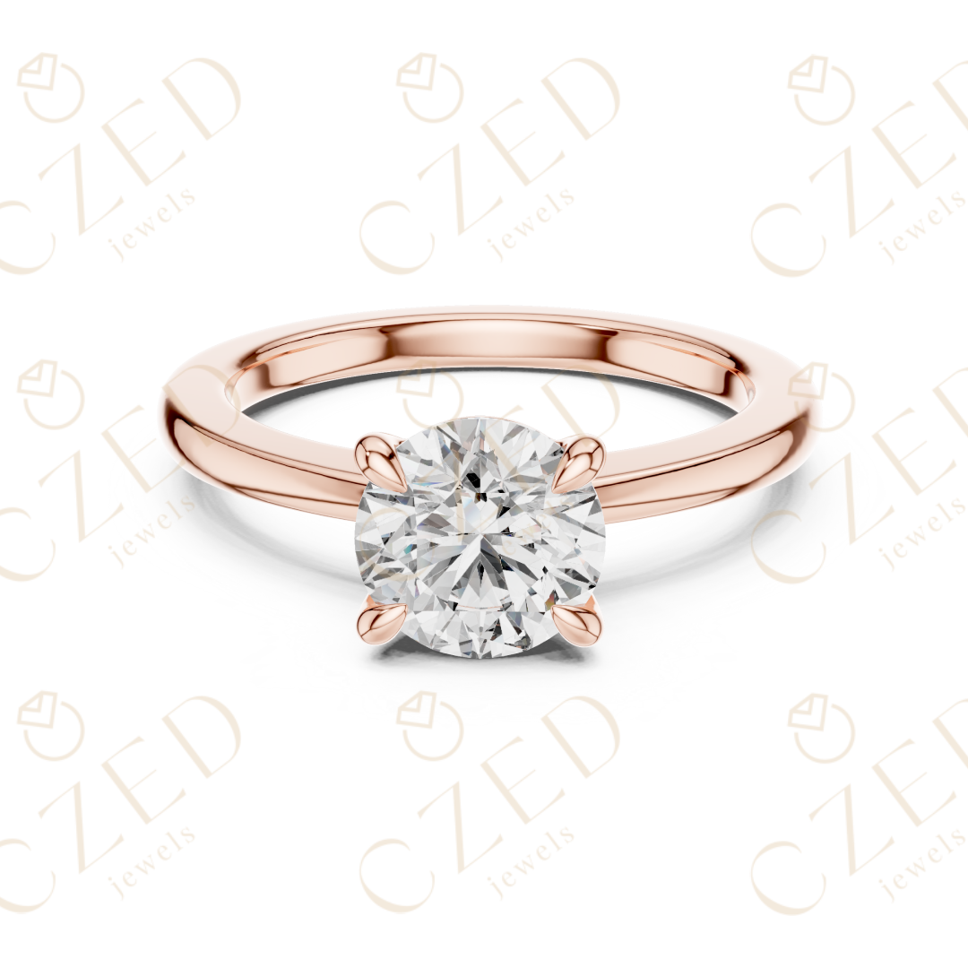 Timeless Round Cut Diamond Solitaire Ring with Classic Four Prong Setting