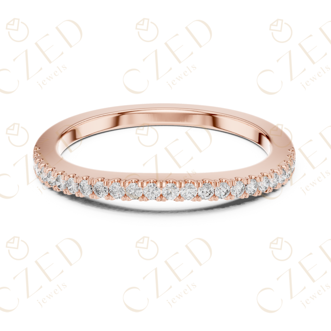 Round Cut Diamond Pave Band Ring