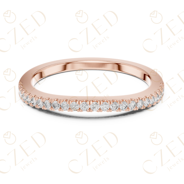 Round Cut Diamond Pave Band Ring