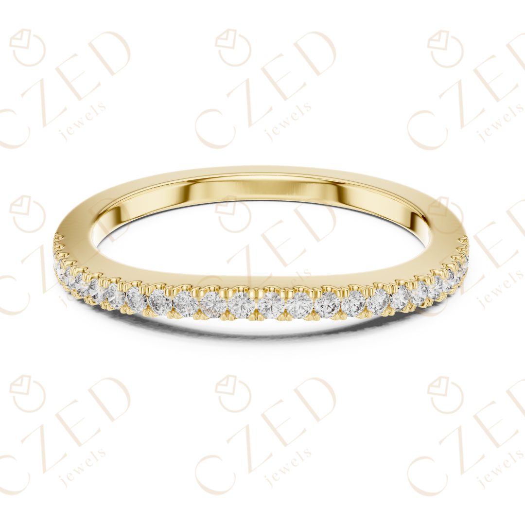 Round Cut Diamond Pave Band Ring