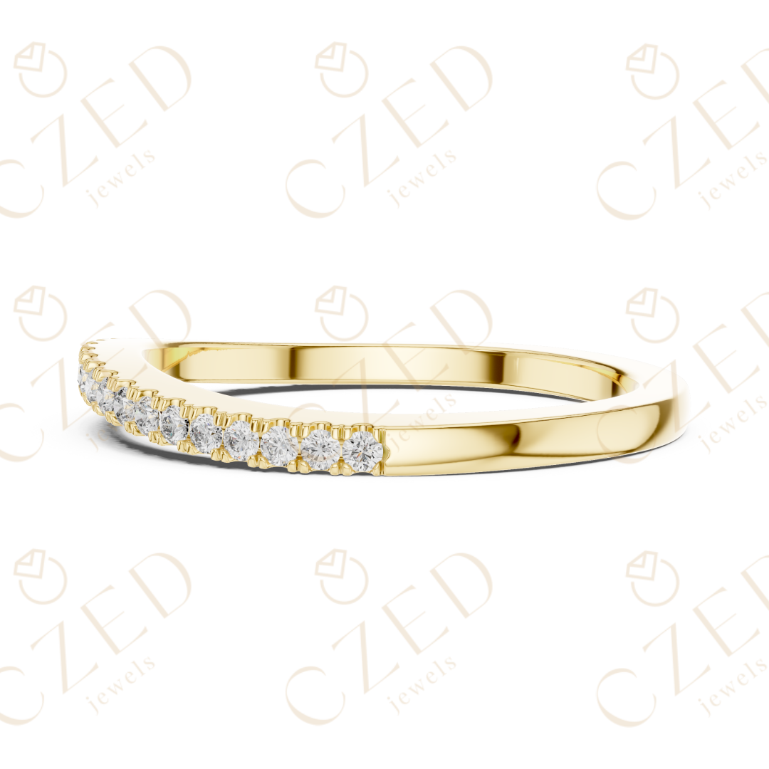 Round Cut Diamond Pave Band Ring