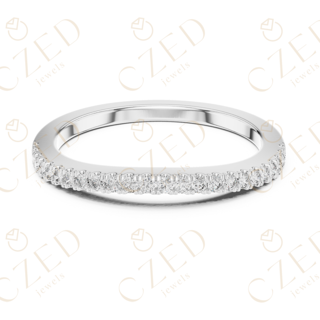 Round Cut Diamond Pave Band Ring