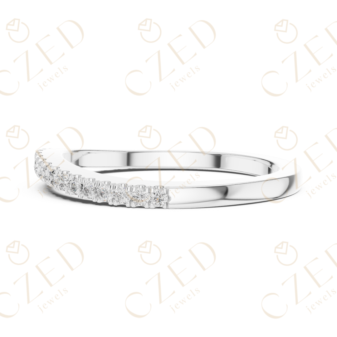 Round Cut Diamond Pave Band Ring