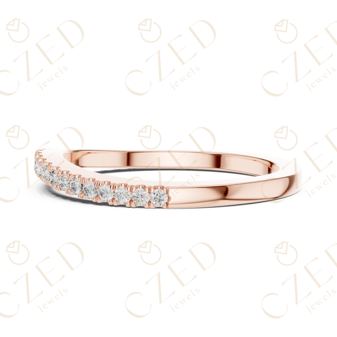 Round Cut Diamond Pave Band Ring