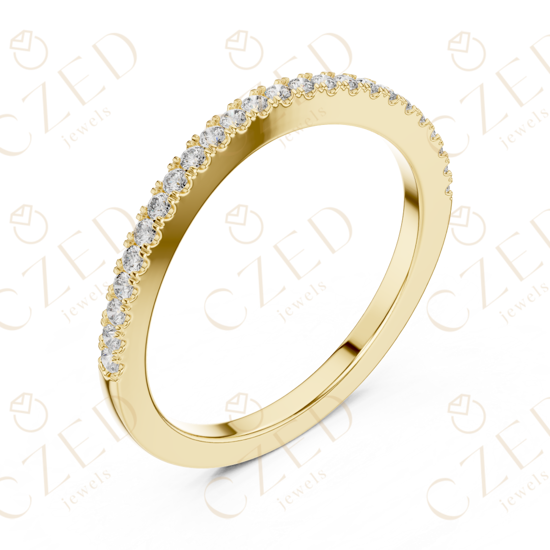 Round Cut Diamond Pave Band Ring