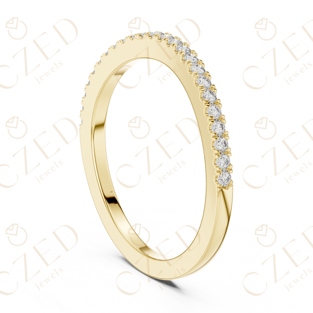 Round Cut Diamond Pave Band Ring