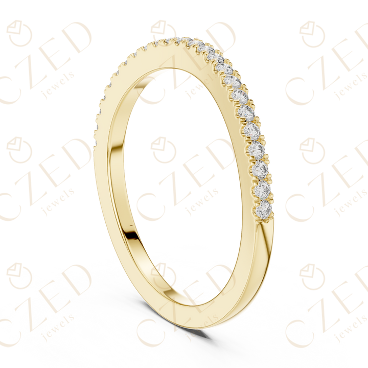 Round Cut Diamond Pave Band Ring