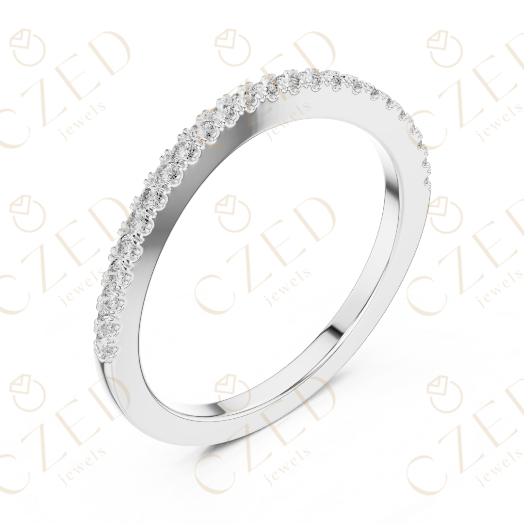 Round Cut Diamond Pave Band Ring